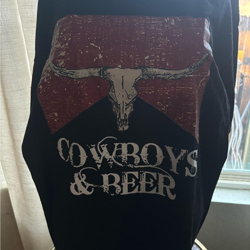 Black Cowboys & Beer Graphic T-Shirt